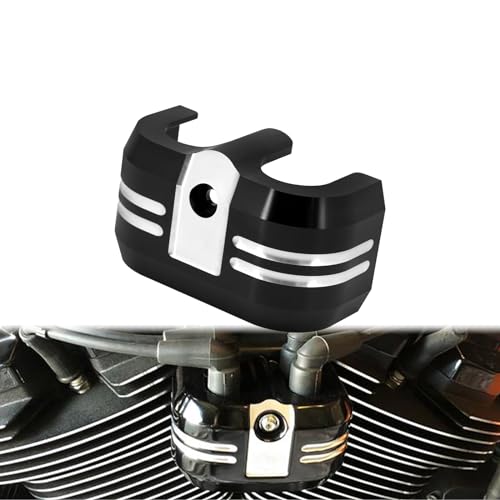 HCmotorku Ignition Coil Cover Aluminum Fit for Harley Softail Breakout FXBR Fat Boy FLSTF Street Bob FXDB Low Rider S FXLRS 18-2025 Road King FLHR Road Glide FLTR 2023–2025 Black frame Chrome lines