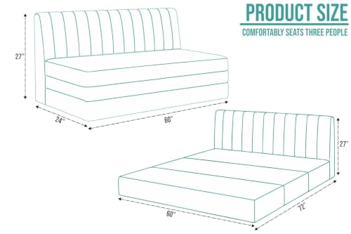 Image of Modern Velvet 3 Seater Sofa Cum Bed, Convertible Sleeper Couch Sofa for Living Room, Bedroom - Green Color