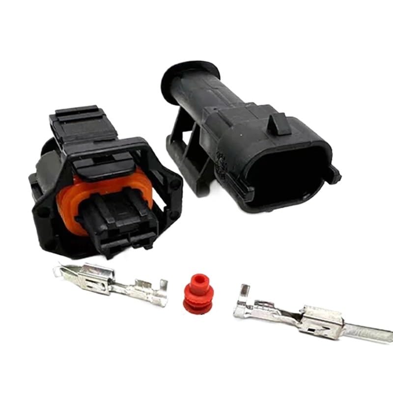 5 Sets 2 Pin Auto Fuel Common Rail Injector Connector Plug Car Crankshaft Socket 1928403698 1928404226(Ivory,10 Sets)