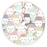 Niedliches buntes Schaf-Cartoon-Muster, modische Pompon-Besatz, Weihnachtsbaumkleid, Urlaubsparty, Weihnachtsbaumschmuck
