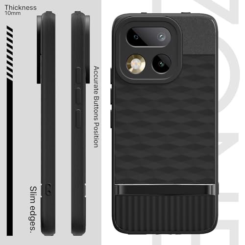 Image of Pikkme Back Cover for Realme 16 Pro 5G Camera Protection 3D Hexa Cube Design Silicone Protective Bumper Case (Black)