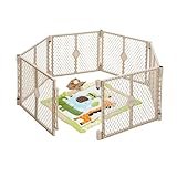Toddleroo by North States - Superyard Baby Play Yard: Freestanding 6-Panel Baby Playpen - Indoor or Outdoor Use - Made in USA - Encloses Up to 18.5 Square Feet - 26 Inches Tall - Sand