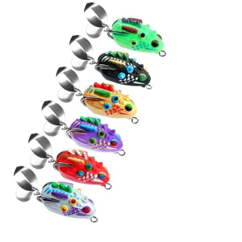 Moliuoly Juego de 5 señuelos de pesca de plástico blando con doble gancho, 3,5 cm, 5,4 g, para lucio, trucha, cebo de natación de PVC con ojos 3D para estanque, lago, río, diseño penetrante