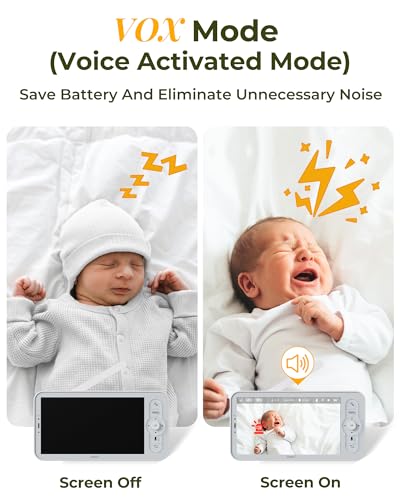 Image of ARENTI Baby Monitor, 3MP Baby Camera with 5-inch LCD Screen, App Control, 2-Way Audio, Infrared Night Vision, Night Light, Temperature & Humidity Sensor, Cry & Motion Detection