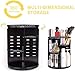 sanipoe Rotating Makeup Organizer,DIY Adjustable Spinning Holder,Foldable Cosmetic Storage Display box,Large Capacity Make up Caddy Shelf,Fits Countertop Vanity and Bathroom (Black)