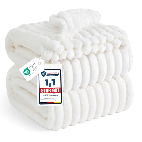 BEDSURE kuscheldecke 220x240 - Tagesdecke, Wolldecke & Fleecedecke, Sofadecke, Weiche Warme Grobe...