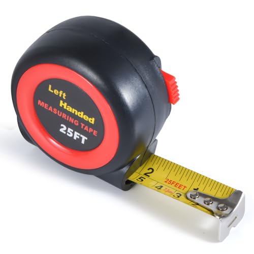 Left Handed Tape Measure, Lefty Self-Lock Measuring Tape Tools for Left Hand People(25 FT)
