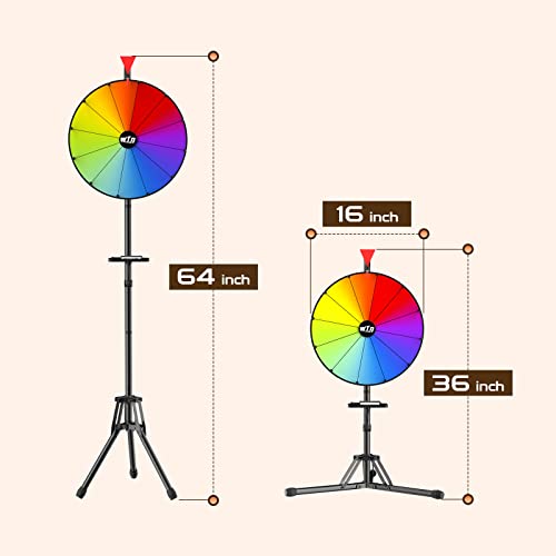 image for GSOW 16 Inch Prize Wheel Tripod, 12 Slots Gradient Color Spinning Whee