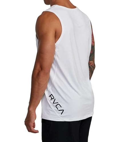 RVCA Men's Sport Vent Tank TOP, White, XX-Large