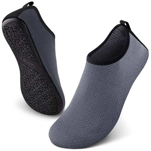 Image of SEEKWAY Water Shoes Quick-Dry Aqua Socks Barefoot Slip-on for Beach Pool Swim River Yoga Lake Surf Women Men Black SK001