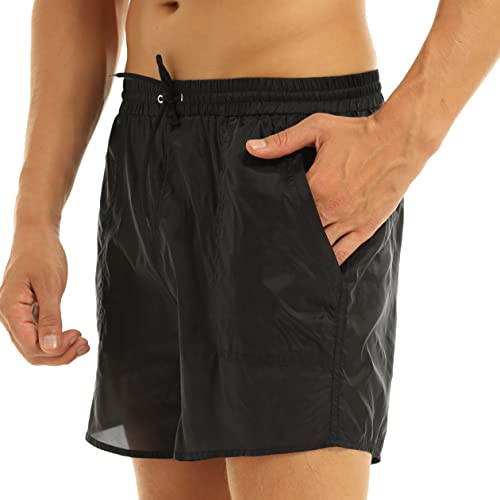 Men's Mesh Sheer Swim Trunks See Through Swim Shorts with Bulit-in Mesh Briefs4