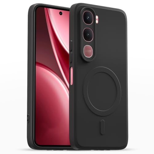 Image of Pikkme Back Cover for Vivo Y31 5G Soft Matte Silicone Mag-Safe Design (Mag-Safe Not Support) Camera Protection | Slim Fit Bumper Cover (Black)