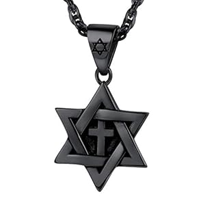 PROSTEEL Jewish Magen Star of David Necklace Stainless Metal Pendant & Chain Israel Jewellery for Males Ladies