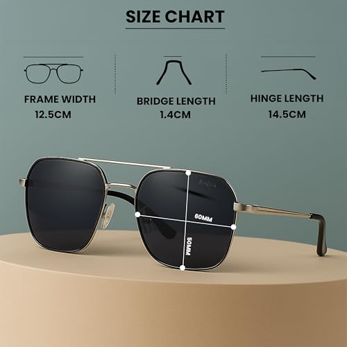 Image of SNDIA Polarized Full Rim Square Sunglasses | Premium Frame for Men & Women | UV400 Protection for Driving, Outdoor Activity (Classic Sunglass)