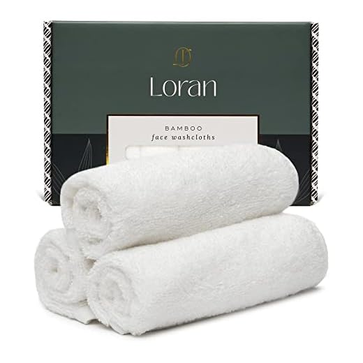 Loran Luxury Bamboo Viscose Facial Washcloth - Set of 6 Soft Cloths - Spa-Like Look & Feel - Luxurious Silky Bamboo Viscose Face Cloth for Skin Cleansing Comfort - 10” x 10” Washcloths - White