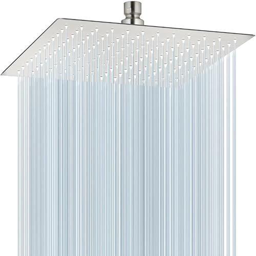 Midanya Square Rain Shower Head,High Pressure,Brushed Nickel 12 Inch