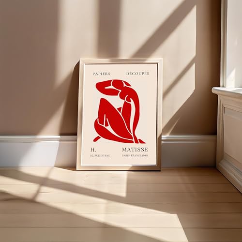 Image of BLINKART Henri Matis Aesthetic Modern Art Walls With Frame | Natural Wood Texture | Living Room Bedroom Office Wall Decoration | Poster Home Decor Frames Wall Bedroom | 12x8 Inches (D236)