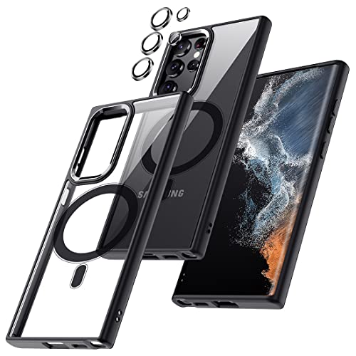 TIANNIUKE Magnetic Case for Samsung Galaxy S22 Ultra, [with Camera Lens Protector] Compatible with MagSafe,Slim Fit Shockproof Protective Phone Case for Samsung S22 Ultra 6.8