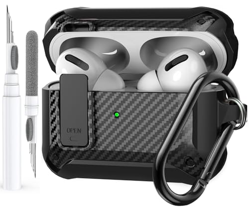 Olytop for Airpods Pro 2/1 Gen Case Cover with Lock (2019/2022/2023), Rugged Locking Case for Airpod Pro 2nd/1st Generation Shockproof Armor Protective Skin for Apple iPod Pro, Black