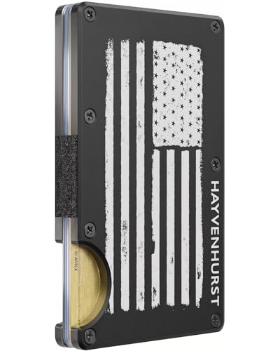 Image of Hayvenhurst Wallet for Men - Slim RFID Blocking Metal Wallet with Money Clip, Minimalist Front Pocket Credit Card Holder, Small Mens Wallet