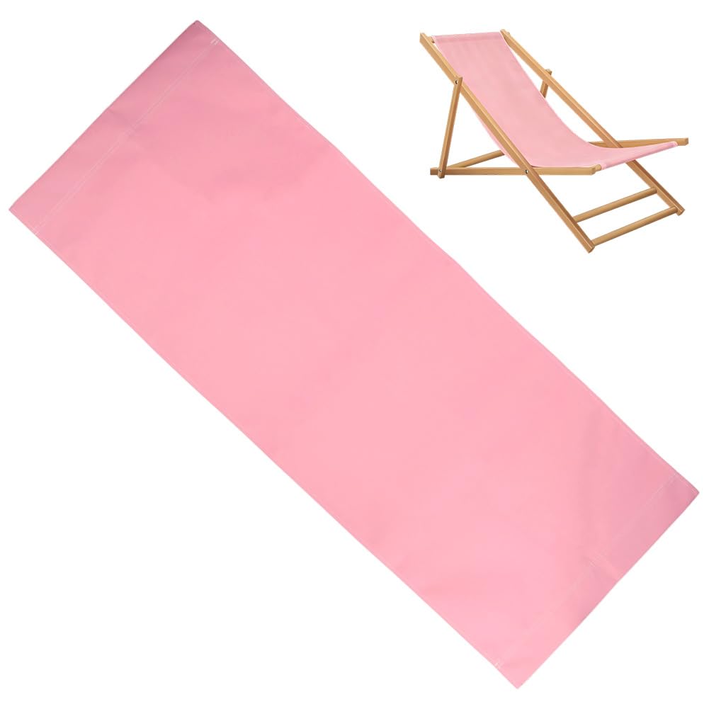 GORGECRAFT Beach Sling Chair Replacement Canvas 120x43.5cm Thicker Outdoor Chairs Cloth Replacements Pearl Pink Reclining Patio Folding Chair Fabric for Sunbathing Garden Courtyard Relaxation