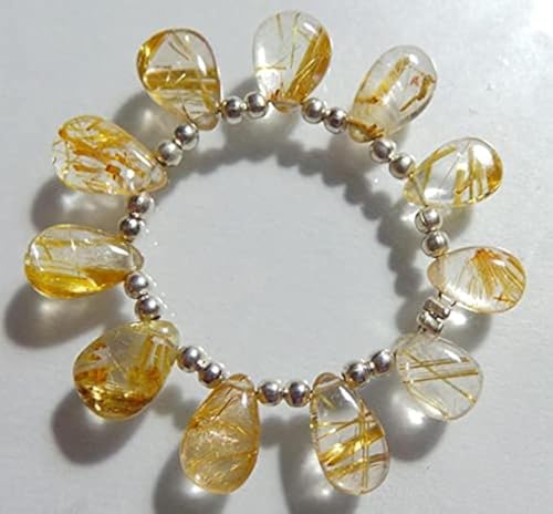Quartz rutilé doré naturel perles gouttes lisses pour vos ateliers bijoux d'été - 2
