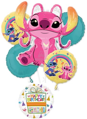 Angel and Stitch's Birthday Party Supplies 6 pc Balloons Decorations