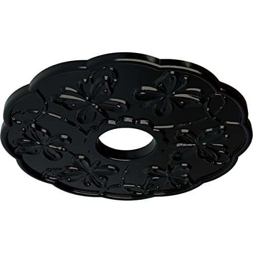 Image of Ekena Millwork CM17TSBPS - Terrones Butterfly - Ceiling Medallion, Black Pearl