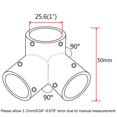 NRC&XRC Marine Grade 316 Stainless Steel Mirror Polished Hand Rail Fitting-90 Degree 1\" 3 Way Corner Elbow,1 inch Pipe Hand Rail Tee - Thumbnail 2