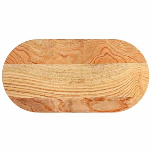 Plateau de Table Ovale en Chêne Massif 80x40 cm - Finition Vernie Haut de Gamme