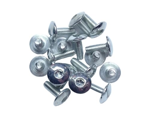 Boulon à vis M6 6mm hexagonal à tête plate ronde argenté pour carrosserie de moto et scooter x20