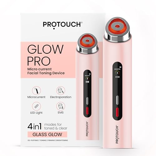 Image of PROTOUCH GLOW PRO Microcurrent Facial Toning Device, 4-in-1 Modes, LED Light, EMS, Electroporation, De-Puffing, Firming, Brightening