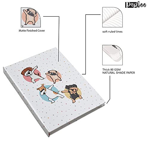 Image of Papboo Dog Dab Hardcover Notebook Diary, (22 X 17.5 cm, 80 GSM, 140 Single Ruled Pages) Journal, Gift