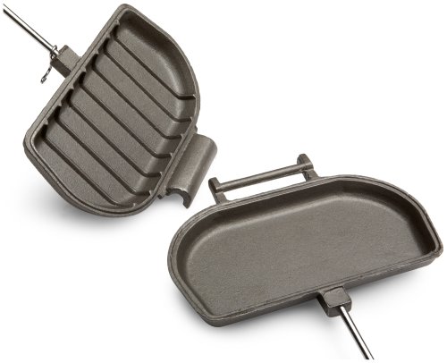 Rome\'s Panini Press Cooker, Cast Iron with Steel and Wood Handles