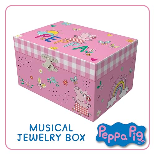 Image of Peppa Pig Jewelry Box for Girls Musical Jewelry Box with Spinning Figurine, Peppa Pig Toys for Kids Ages 3-5 Plays Peppa Pig Theme Song