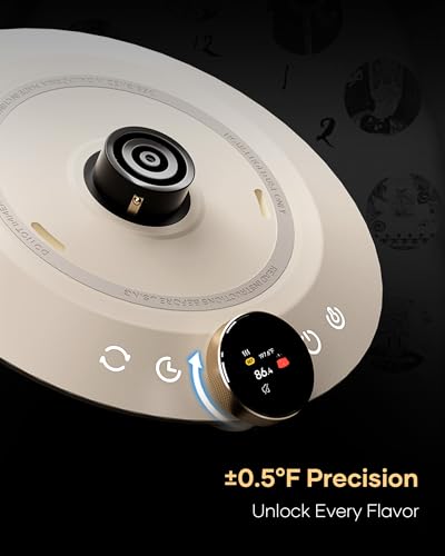 Image of Cocinare Gooseneck Electric Kettle, ±0.5F Precision Temperature Control for Pour-Over Coffee & Tea, 0.6L, Master Dali White Collection