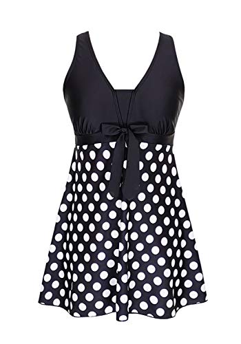 DANIFY Plus Size Swimsuits for Women Retro Skirt Swimwear Tankini Swimdress Tummy Control