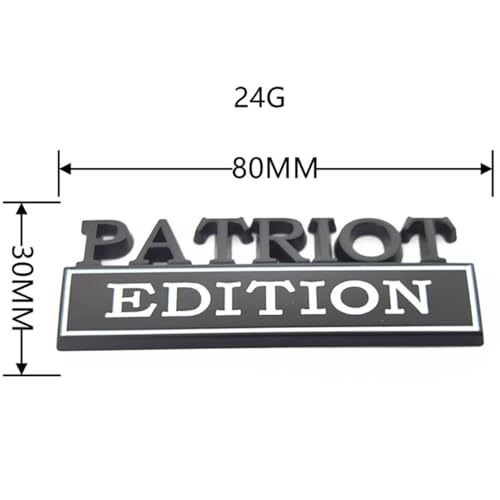 Image of Patriot Edition Emblem with Strong Adhesive, Patriot Car Emblem 3D Badge Decal Car Truck Replacement Compatible with Universal Vehicle, Truck, SUV (Black White)