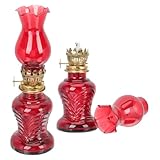 Matériau en verre robuste : fabriquée en verre robuste, cette lampe présente des bords lisses et une apparence raffinée. lampe tempête, lampe à pétrole rétro