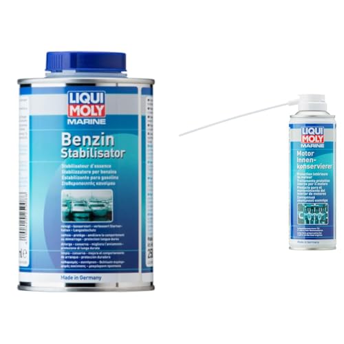 Liqui Moly Marine Benzinstabilisator | 500 ml | Boot Benzinadditiv | Art.-Nr.: 25008 & Marine Motor Innenkonservierer | 300 ml | Bootspflege | Art.-Nr.: 25032