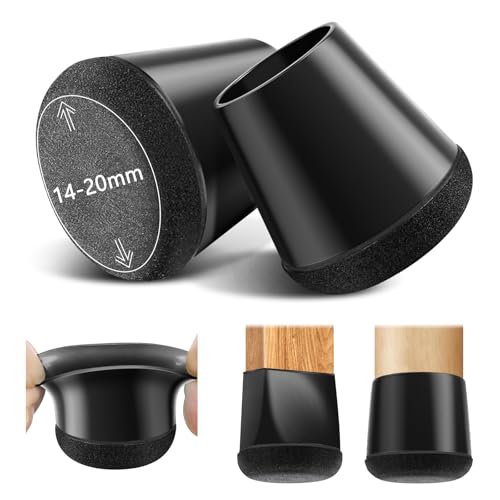 Lytool Chair Leg Floor Protectors, 26pcs Silicone Chair Leg Caps 14-20mm with Wrapped Felt, Furniture Feet Protectors Pads