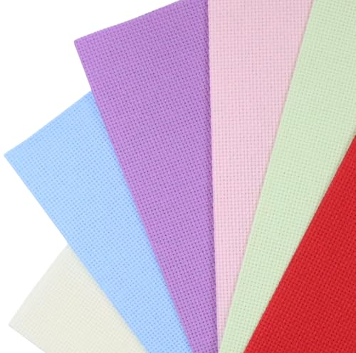 Image of KCS 6 pc of 12 inch x 18 inch (30cmx45cm) Counted Cotton Aida Cloth Cross Stitch Fabric (16CT-E)