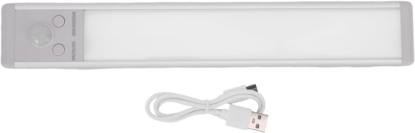 FTVOGUE 9.4in LED Motion Sensor Light Indoor Rechargeable Under Cabinet Lighting with 3 Color Temperatures 120 Wide Angle Sensor for Kitchen Closet Garage