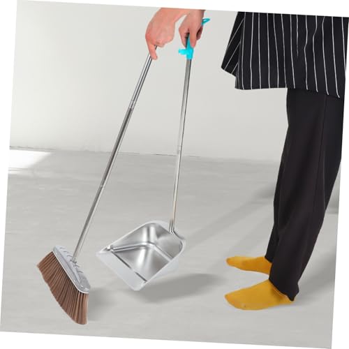 GLEAVI Besen Kehrschaufel Set Edelstahl mit Langem Stiel Robustes Kehrset für Haushalt und Büro Weiche Borsten Einsetzbar Langlebig und Widerstandsfähig – Bild 5