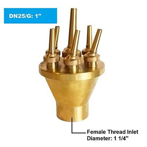 NAVADEAL 1" DN25 Brass Lotus Water Fountain Nozzle Spray Pond Sprinkler Head