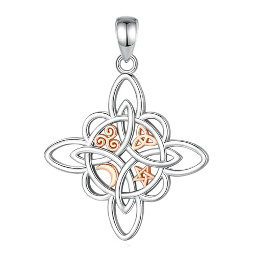 2025 925 Sterling Silver Witch Celtic Knot Necklace Men Women Witchcraft Amulet Necklaces Wicca Jewelry Party With For You