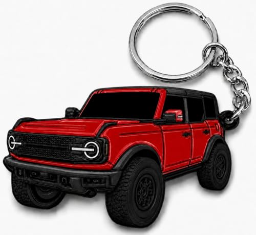 Image of Bronco Keychain Accessories 4 door key chain Fob Cover Cool Mods compatible with Ford Bronco 2022 2023 2024