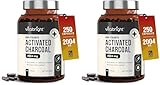 VitaBright Activated Charcoal Tablets for Stomach Wind | 2004mg | 250 Capsules | Activated Charcoal Powder in Easy-Open Veggie Capsules | Debloating Tablets - Reduce Flatulence (Pack of 2)