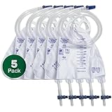 Urine Catheter Bags for Men and Women - 5 2000ml Overnight Bedside Drainage Bag - Sterile and Disposable Triangle Urine Bags