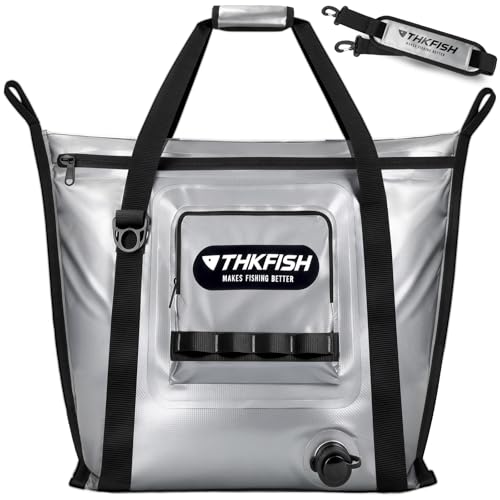 THKFISH Insulated Fish Cooler Bag, 25x17.5in Portable Soft Cooler Bag for Caught Fish, Travel, Beach, Camping, Picnic, Lunch, Fishing, 24HR Cold Retention